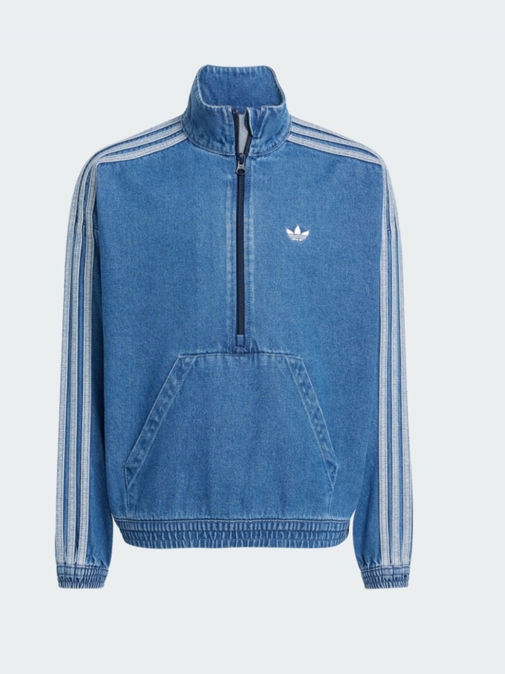 Adidas Half-Zip Pullover Denim Jacket